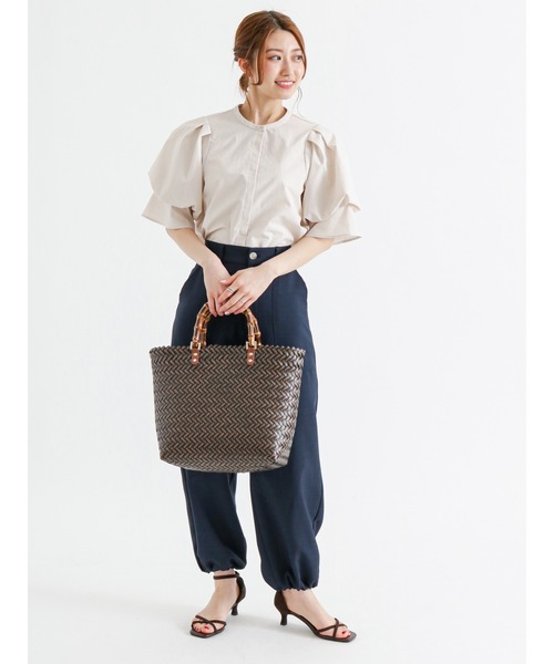 Te chichi（テチチ）の「麻調裾ドロストパラシュートカーゴパンツ（カーゴパンツ・レディース・モカ/オフホワイト/ネイビー・ﾌﾘ-）」の10枚目の写真