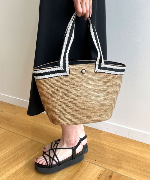 OPAQUE.CLIP(オペークドットクリップ)の「◆雑材トートバッグ(トートバッグ・レディース・ベージュ/ブラック・00)」の3枚目の写真