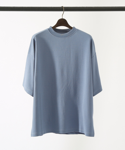 ABAHOUSE GRAY（アバハウスグレイ）の「【WHITE LINE】カットジョーゼット ドロップショルダー モックネック Tシャツ（Tシャツ/カットソー・メンズ・チャコールグレー/ブラック/グレー/オフホワイト/グレイッシュブルー・46/48）」の5枚目の写真