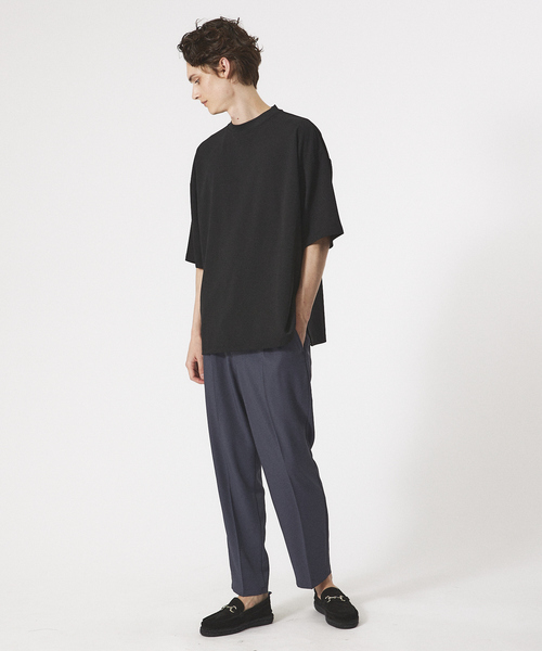 ABAHOUSE GRAY（アバハウスグレイ）の「【WHITE LINE】カットジョーゼット ドロップショルダー モックネック Tシャツ（Tシャツ/カットソー・メンズ・チャコールグレー/ブラック/グレー/オフホワイト/グレイッシュブルー・46/48）」の6枚目の写真