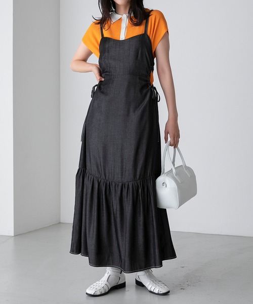 BONLECILL（ボンルシール）の「サイドカット ダンガリーキャミソール