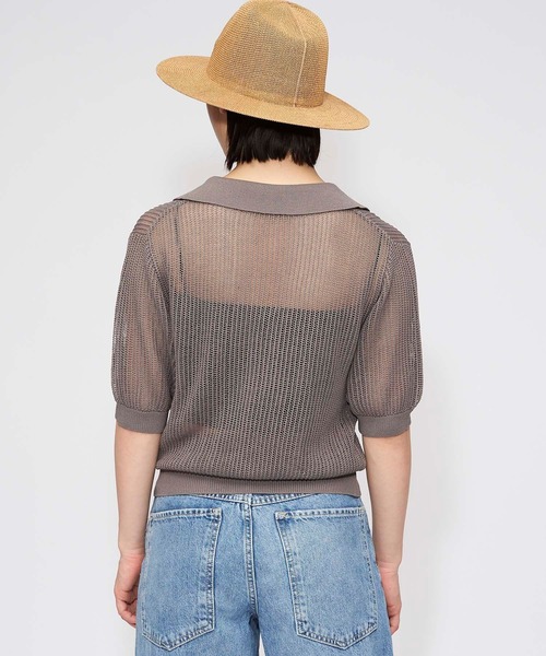 FOREVER 21（フォーエバー トゥエンティーワン）の「キーネックメッシュニットポロ（ニット/セーター・レディース・ホワイト/オレンジ系その他5/グレー系その他7・FREE）」の14枚目の写真