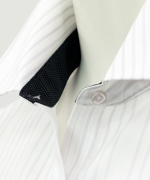 TOKYO SHIRTS(トウキョウシャツ)の「形態安定ノーアイロン レギュラー 七分袖ビジネスワイシャツ(ビジネスシャツ・レディース・ライトグレー・S/M/L/LL/XL)」の2枚目の写真