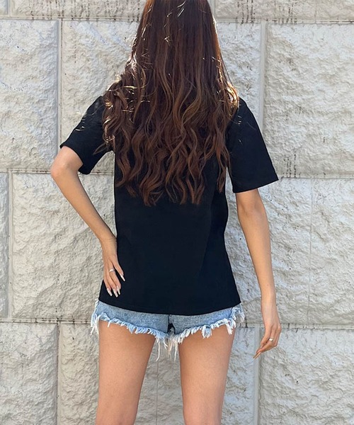 GLAMOROUS JANE(グラマラスジェーン)の「BLANGSUGEロゴTシャツ(Tシャツ/カットソー・レディース・オレンジ/グリーン/カリビアンブルー/ホワイト/ブラック・FREE)」の14枚目の写真