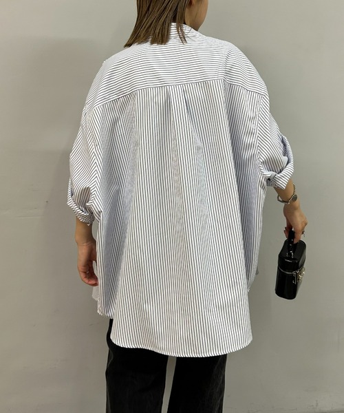 WHO'S WHO gallery（フーズフーギャラリー）の「COOPER FACTストライプスーパービッグ半袖シャツ（シャツ/ブラウス・メンズ・ホワイト系その他/ブルー系その他・FREE）」の18枚目の写真