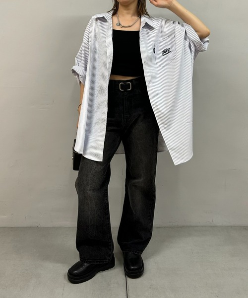 WHO'S WHO gallery（フーズフーギャラリー）の「COOPER FACTストライプスーパービッグ半袖シャツ（シャツ/ブラウス・メンズ・ホワイト系その他/ブルー系その他・FREE）」の5枚目の写真