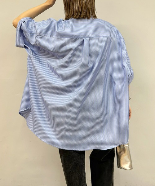 WHO'S WHO gallery（フーズフーギャラリー）の「COOPER FACTストライプスーパービッグ半袖シャツ（シャツ/ブラウス・メンズ・ホワイト系その他/ブルー系その他・FREE）」の19枚目の写真