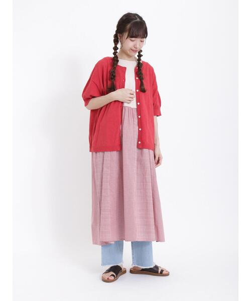 Samansa Mos2（サマンサ モスモス）の「ドッキングワンピース（ワンピース・レディース・オフホワイト/ブラック/モカ/キナリ・F）」の20枚目の写真