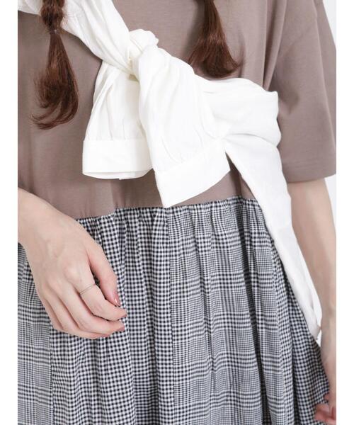 Samansa Mos2（サマンサ モスモス）の「ドッキングワンピース（ワンピース・レディース・オフホワイト/ブラック/モカ/キナリ・F）」の21枚目の写真