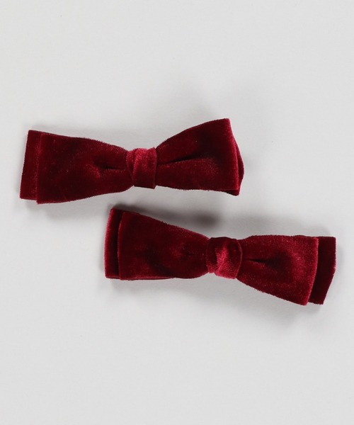 SPINNS(スピンズ)の「【2個セット】リボンデザイン ベロアヘアクリップ(バレッタ/ヘアクリップ・レディース・ブラック/ワイン・ONESIZE)」の2枚目の写真