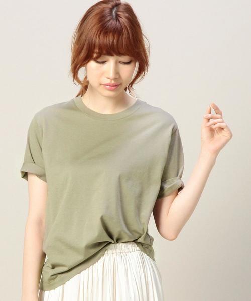 BEAUTY&YOUTH UNITED ARROWS（ビューティーアンドユースユナイテッドアローズ）の「BY コットンベーシック Tシャツ 2◆（Tシャツ/カットソー・レディース・ホワイト/グレー/オリーブ/ブラック・フリー）」の4枚目の写真