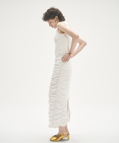 MECRE（メクル）の「サーマルタンクトップ（Tシャツ/カットソー・レディース・ブラック/ホワイト/ネイビー・FREE）」の9枚目の写真