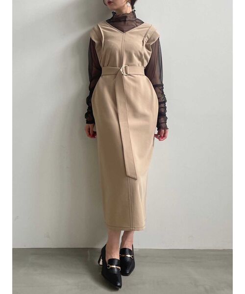 dazzlin（ダズリン）の「【ZOZO限定ITEM】ショルダータックジャンスカ（ジャンパースカート・レディース・インディゴブルー/ベージュ/ブラック・FREE）」の9枚目の写真