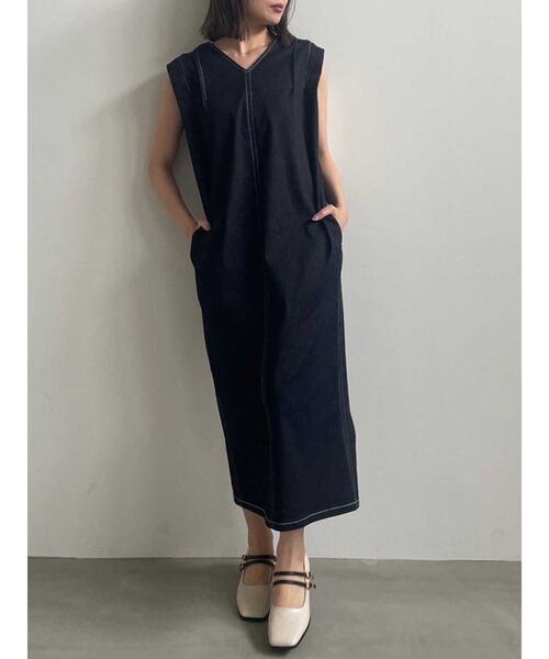 dazzlin（ダズリン）の「【ZOZO限定ITEM】ショルダータックジャンスカ（ジャンパースカート・レディース・インディゴブルー/ベージュ/ブラック・FREE）」の13枚目の写真