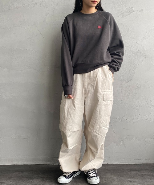 Healthknit（ヘルスニット）の「[HEALTHKNIT/ヘルスニット] 別注 ショート丈 クラシックラグランスリーブスウェット（スウェット・レディース・レッド/イエロー/アッシュグレー/ターコイズブルー/ブラック・F）」の19枚目の写真