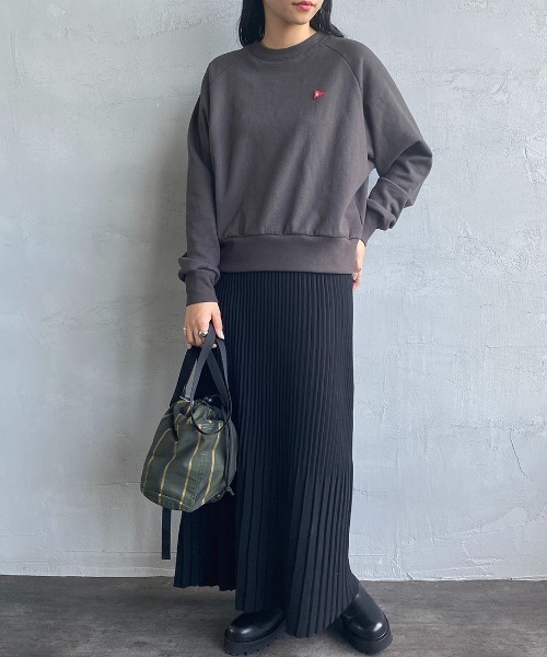 Healthknit（ヘルスニット）の「[HEALTHKNIT/ヘルスニット] 別注 ショート丈 クラシックラグランスリーブスウェット（スウェット・レディース・レッド/イエロー/アッシュグレー/ターコイズブルー/ブラック・F）」の6枚目の写真
