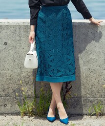 花柄レースマーメイドスカート