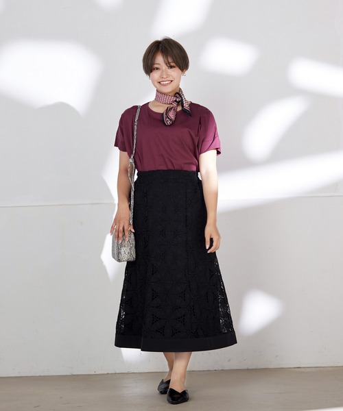 Tiaclasse(ティアクラッセ)の「花柄レースマーメイドスカート(スカート・レディース・モカ/ブラック/ターコイズブルー・M/L/S)」の4枚目の写真
