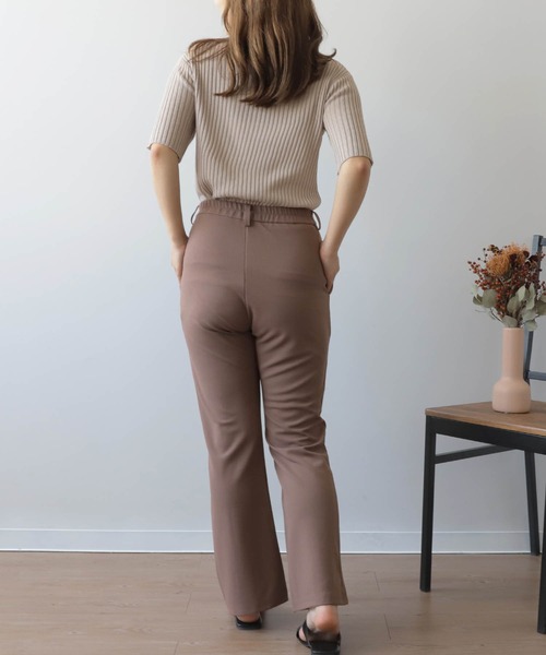 mil(ミル)の「【150㎝前後の小柄さんサイズ】カットジョーゼットセミフレアパンツ【洗える・速乾】(その他パンツ・レディース・モカ/ブラック/ピンクベージュ・M/S/XS)」の9枚目の写真