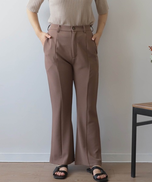 mil(ミル)の「【150㎝前後の小柄さんサイズ】カットジョーゼットセミフレアパンツ【洗える・速乾】(その他パンツ・レディース・モカ/ブラック/ピンクベージュ・M/S/XS)」の10枚目の写真
