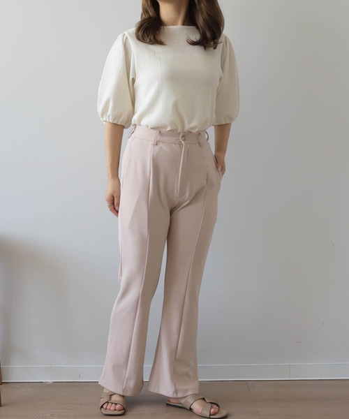 mil(ミル)の「【150㎝前後の小柄さんサイズ】カットジョーゼットセミフレアパンツ【洗える・速乾】(その他パンツ・レディース・モカ/ブラック/ピンクベージュ・M/S/XS)」の11枚目の写真