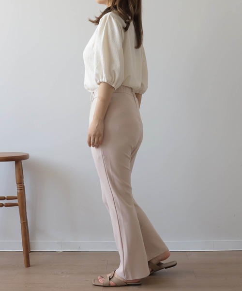 mil(ミル)の「【150㎝前後の小柄さんサイズ】カットジョーゼットセミフレアパンツ【洗える・速乾】(その他パンツ・レディース・モカ/ブラック/ピンクベージュ・M/S/XS)」の12枚目の写真