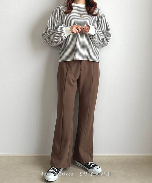 mil(ミル)の「【150㎝前後の小柄さんサイズ】カットジョーゼットセミフレアパンツ【洗える・速乾】(その他パンツ・レディース・モカ/ブラック/ピンクベージュ・M/S/XS)」の18枚目の写真