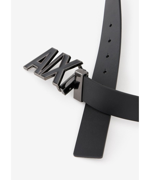 ARMANI EXCHANGE（アルマーニエクスチェンジ）の「【A|X アルマーニ エクスチェンジ】A|Xバックル　レザーベルト（ベルト・メンズ・ネイビー/ブラック×グレー・FREE）」の5枚目の写真