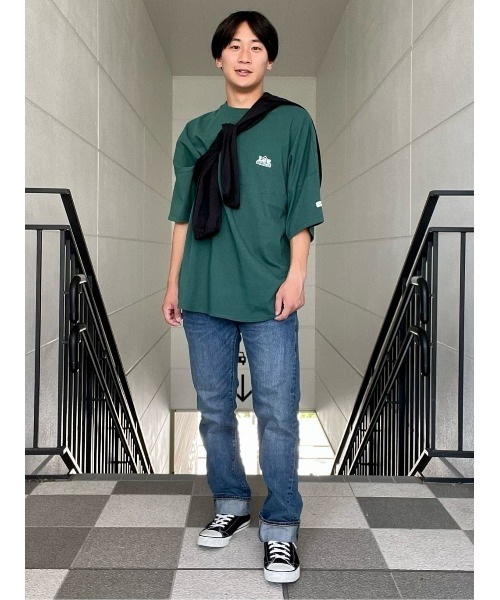 Lee（リー）の「【Lee】【Lee別注】ラウンドヘム半袖Tシャツ（Tシャツ/カットソー・メンズ・グリーン・M/L）」の8枚目の写真