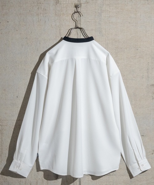 JOHN'S CLOSET（ジョンズクローゼット）の「【a】ナチュラルストレッチ クレリックバンドカラー レイヤード ルーズサイズ長袖シャツ（シャツ/ブラウス・メンズ・ブラック/ホワイト/グレイッシュベージュ・LARGE/MEDIUM/X-LARGE）」の22枚目の写真