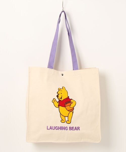 Disney(ディズニー)の「Disney POOH トートバッグ(トートバッグ・レディース・ホワイト×ブルー/ホワイト×レッド/ホワイト×パープル・FREE)」の3枚目の写真