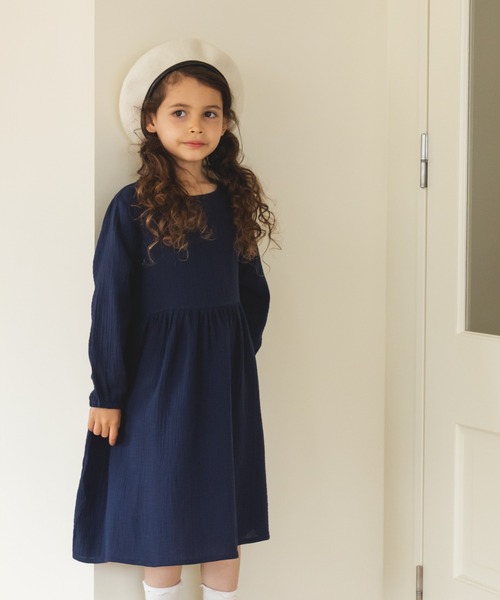 極美品✨SONO　Momダブルクロス ワンピース 紺　フリーサイズ　パール セール】コットンワッシャー2WAYクロスフリルオフショル