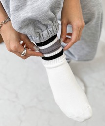 andme（アンドミー）の「裏パイルカラーラインリブソックス（ソックス/靴下・レディース）」