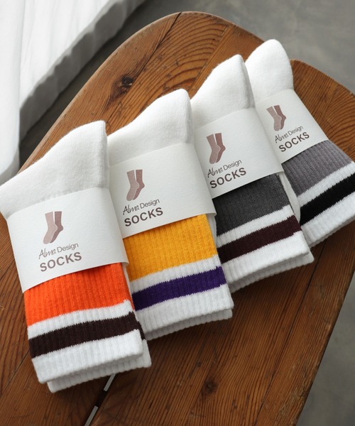 andme（アンドミー）の「裏パイルカラーラインリブソックス（ソックス/靴下・レディース・グレー/イエロー/オレンジ/チャコールグレー・23-25cm）」の18枚目の写真