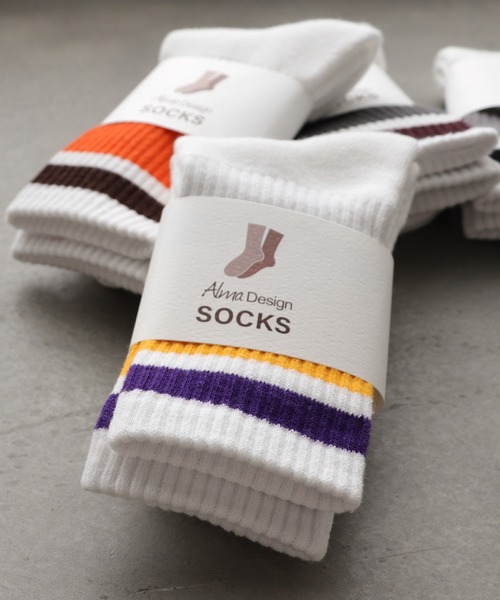 andme（アンドミー）の「裏パイルカラーラインリブソックス（ソックス/靴下・レディース・グレー/イエロー/オレンジ/チャコールグレー・23-25cm）」の15枚目の写真