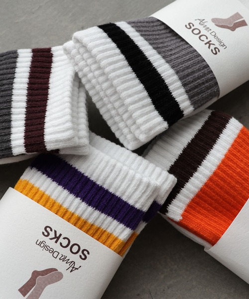 andme（アンドミー）の「裏パイルカラーラインリブソックス（ソックス/靴下・レディース・グレー/イエロー/オレンジ/チャコールグレー・23-25cm）」の20枚目の写真