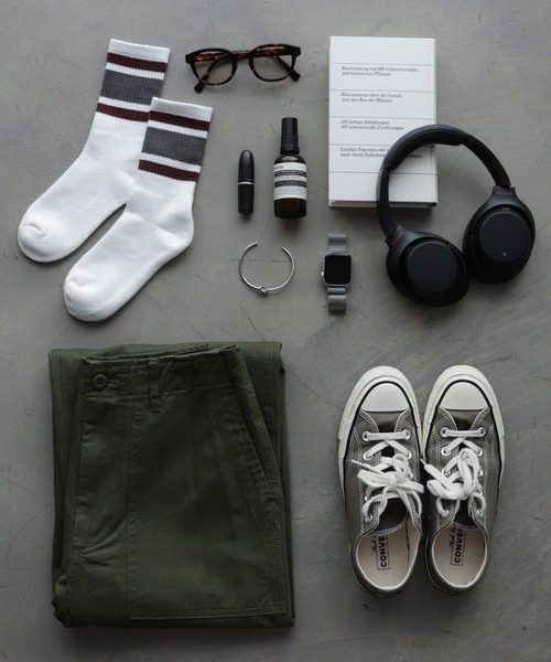 andme（アンドミー）の「裏パイルカラーラインリブソックス（ソックス/靴下・レディース・グレー/イエロー/オレンジ/チャコールグレー・23-25cm）」の12枚目の写真