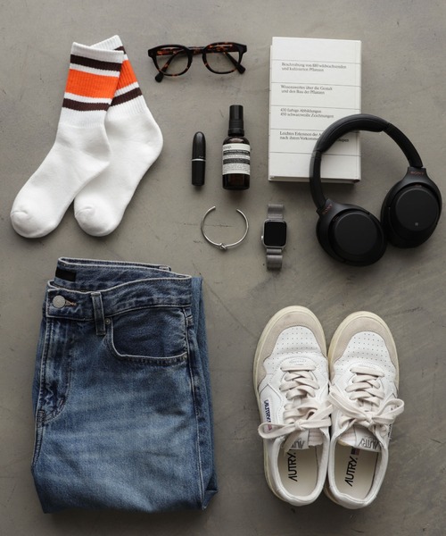 andme（アンドミー）の「裏パイルカラーラインリブソックス（ソックス/靴下・レディース・グレー/イエロー/オレンジ/チャコールグレー・23-25cm）」の10枚目の写真