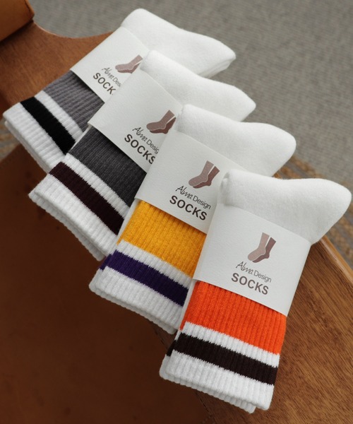 andme（アンドミー）の「裏パイルカラーラインリブソックス（ソックス/靴下・レディース・グレー/イエロー/オレンジ/チャコールグレー・23-25cm）」の17枚目の写真