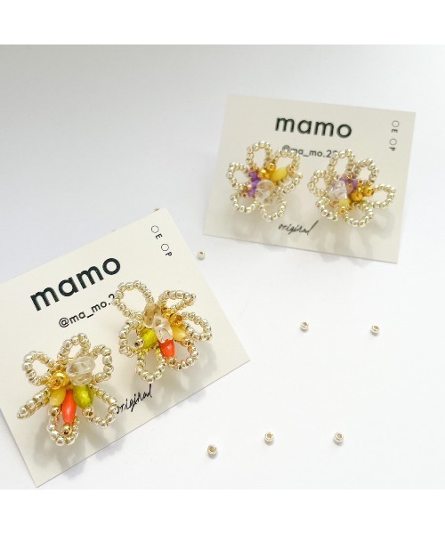 tone(トーン)の「【mamo】silver× neon flower(MA)(ピアス(両耳用)・レディース・パープル/オレンジ・FREE)」の5枚目の写真