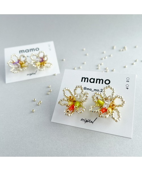 tone(トーン)の「【mamo】silver× neon flower(MA)(ピアス(両耳用)・レディース・パープル/オレンジ・FREE)」の6枚目の写真