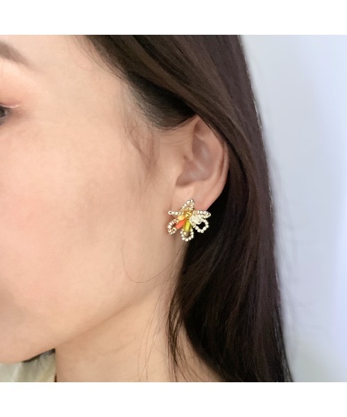 tone(トーン)の「【mamo】silver× neon flower(MA)(ピアス(両耳用)・レディース・パープル/オレンジ・FREE)」の7枚目の写真