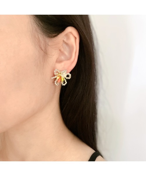 tone(トーン)の「【mamo】silver× neon flower(MA)(ピアス(両耳用)・レディース・パープル/オレンジ・FREE)」の9枚目の写真