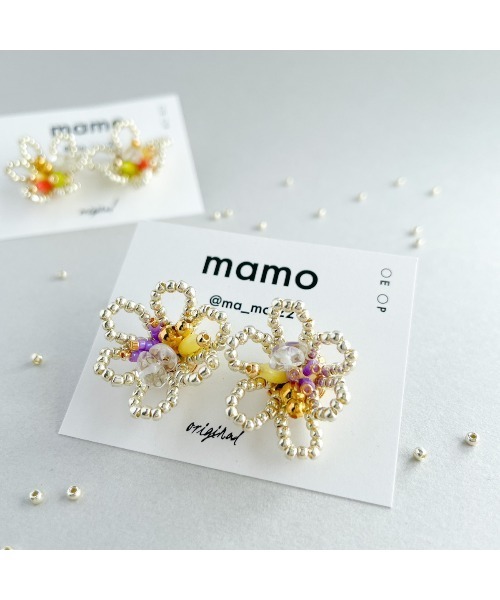 tone(トーン)の「【mamo】silver× neon flower(MA)(ピアス(両耳用)・レディース・パープル/オレンジ・FREE)」の11枚目の写真