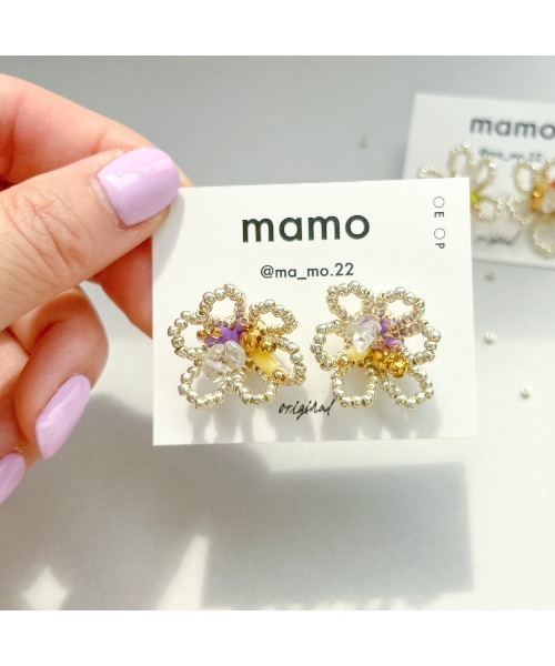 tone(トーン)の「【mamo】silver× neon flower(MA)(ピアス(両耳用)・レディース・パープル/オレンジ・FREE)」の13枚目の写真