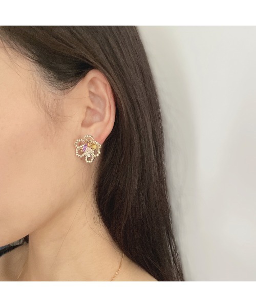 tone(トーン)の「【mamo】silver× neon flower(MA)(ピアス(両耳用)・レディース・パープル/オレンジ・FREE)」の16枚目の写真