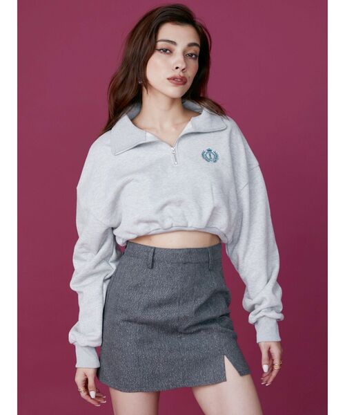 EVRIS(エヴリス)の「ラメツィードミニスカート【セットアップ着用可能】(スカート・レディース・グレー/ブラック/その他1・SMALL/MEDIUM)」の5枚目の写真