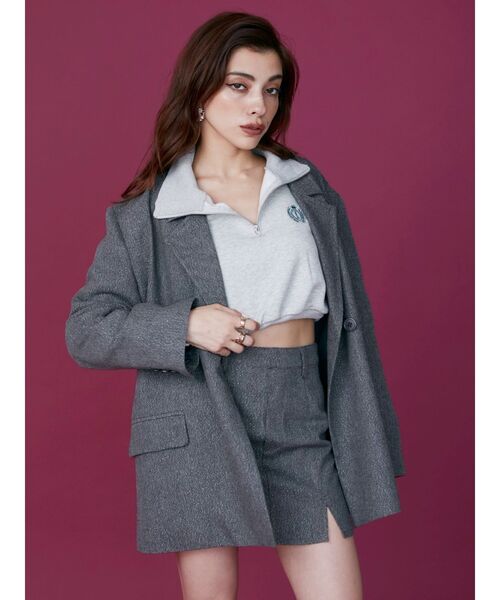 EVRIS(エヴリス)の「ラメツィードミニスカート【セットアップ着用可能】(スカート・レディース・グレー/ブラック/その他1・SMALL/MEDIUM)」の8枚目の写真