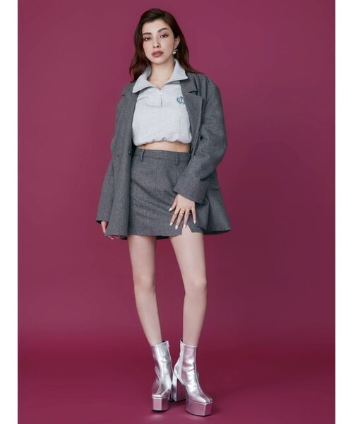 EVRIS(エヴリス)の「ラメツィードミニスカート【セットアップ着用可能】(スカート・レディース・グレー/ブラック/その他1・SMALL/MEDIUM)」の10枚目の写真