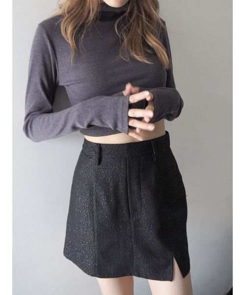 EVRIS(エヴリス)の「ラメツィードミニスカート【セットアップ着用可能】(スカート・レディース・グレー/ブラック/その他1・SMALL/MEDIUM)」の17枚目の写真
